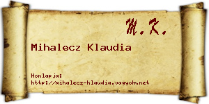 Mihalecz Klaudia névjegykártya